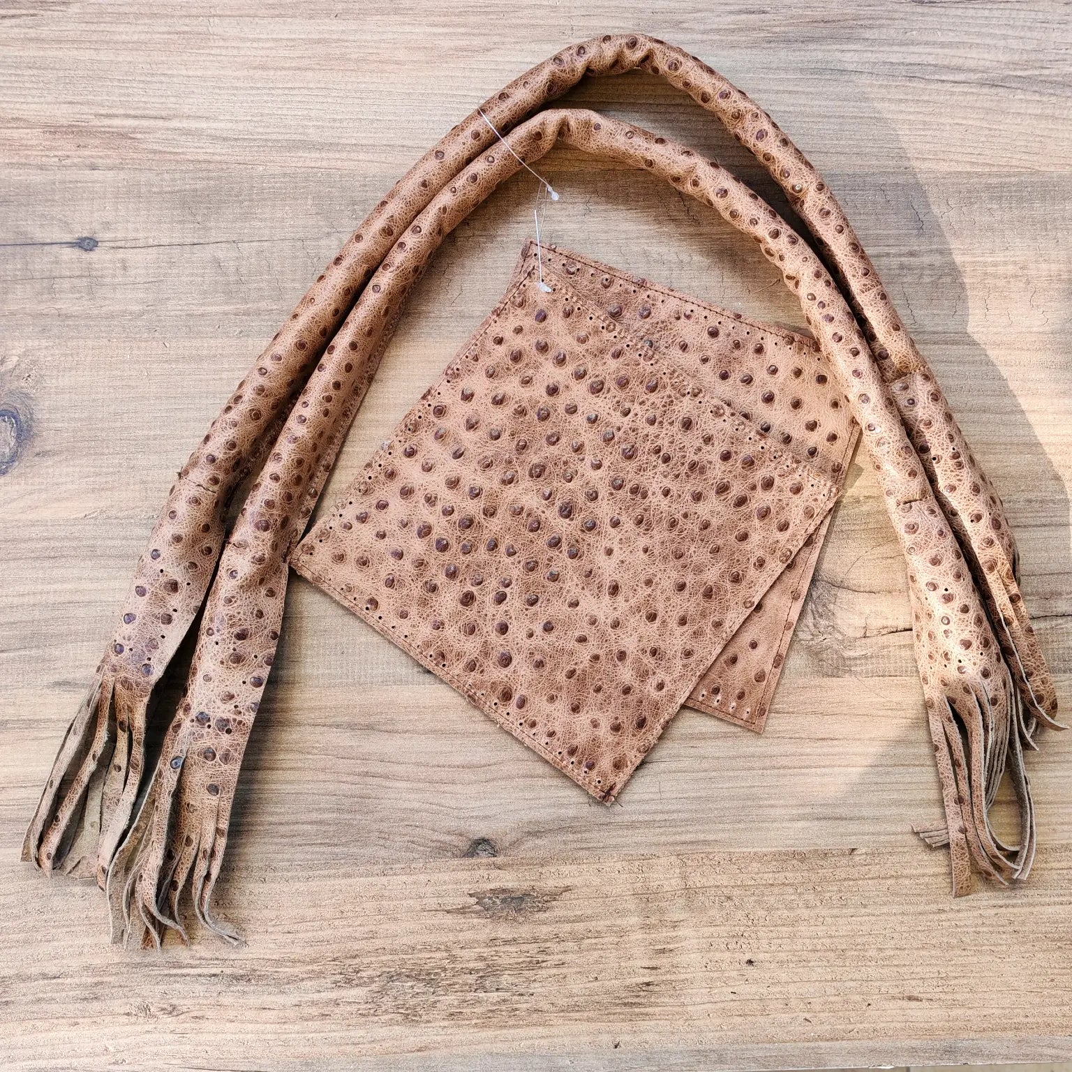 Püsküllü Deri Çanta Kiti