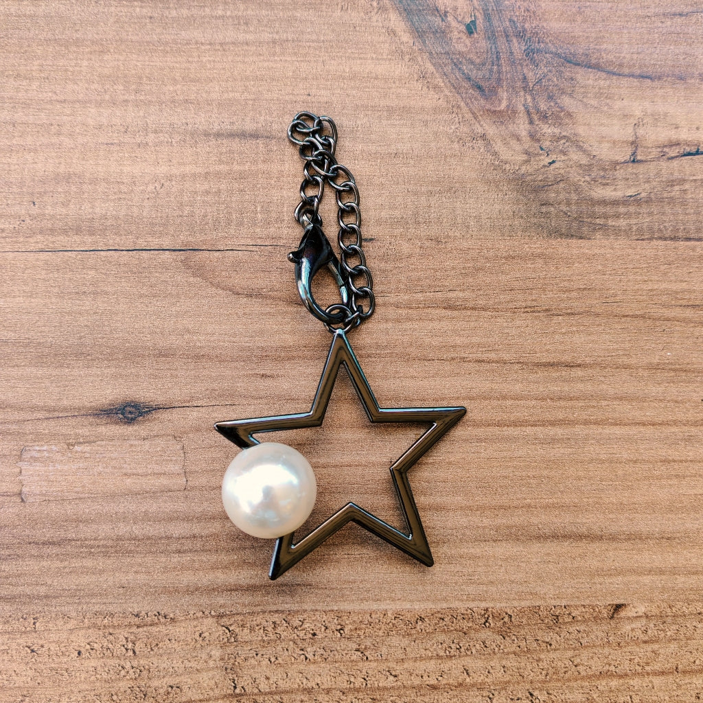 İncili Yıldız Çanta Süsü