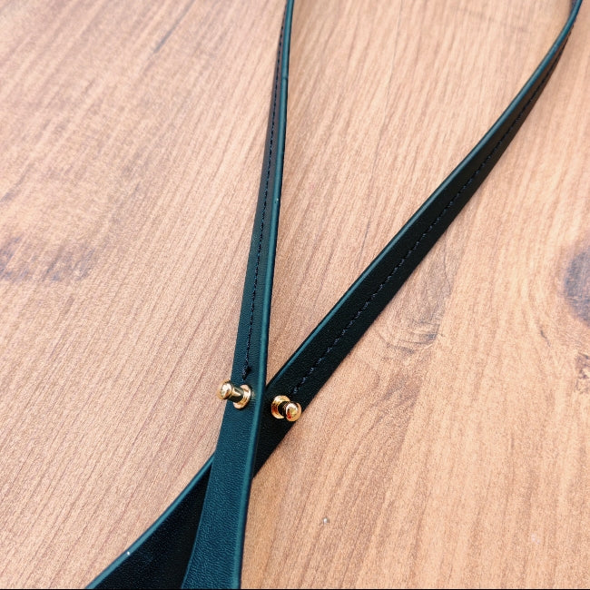 Hakiki Deri Rivetli Lüks Omuz Askısı