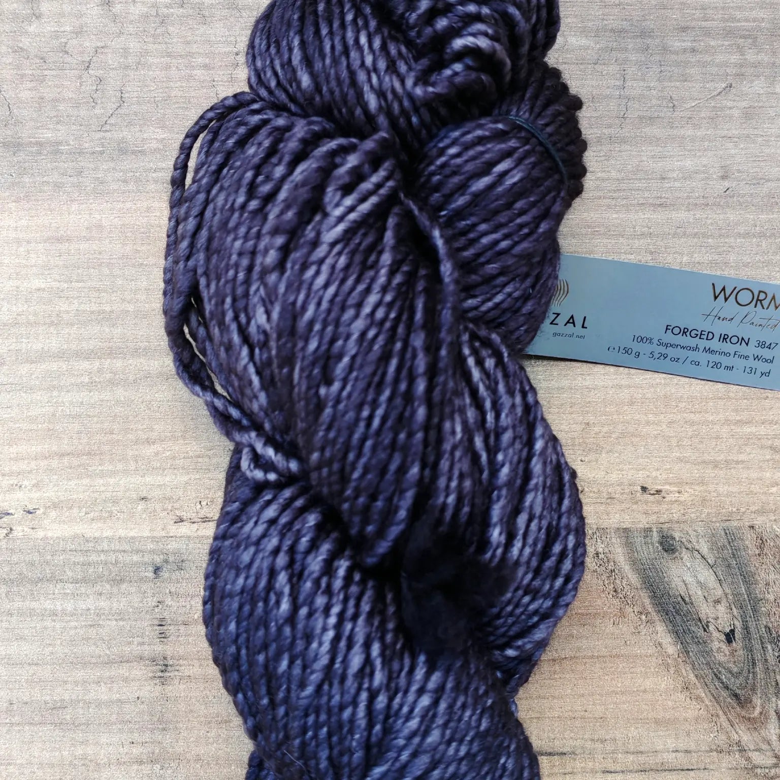 Gazzal Worm El Boyaması %100 Superwash Merino Yün