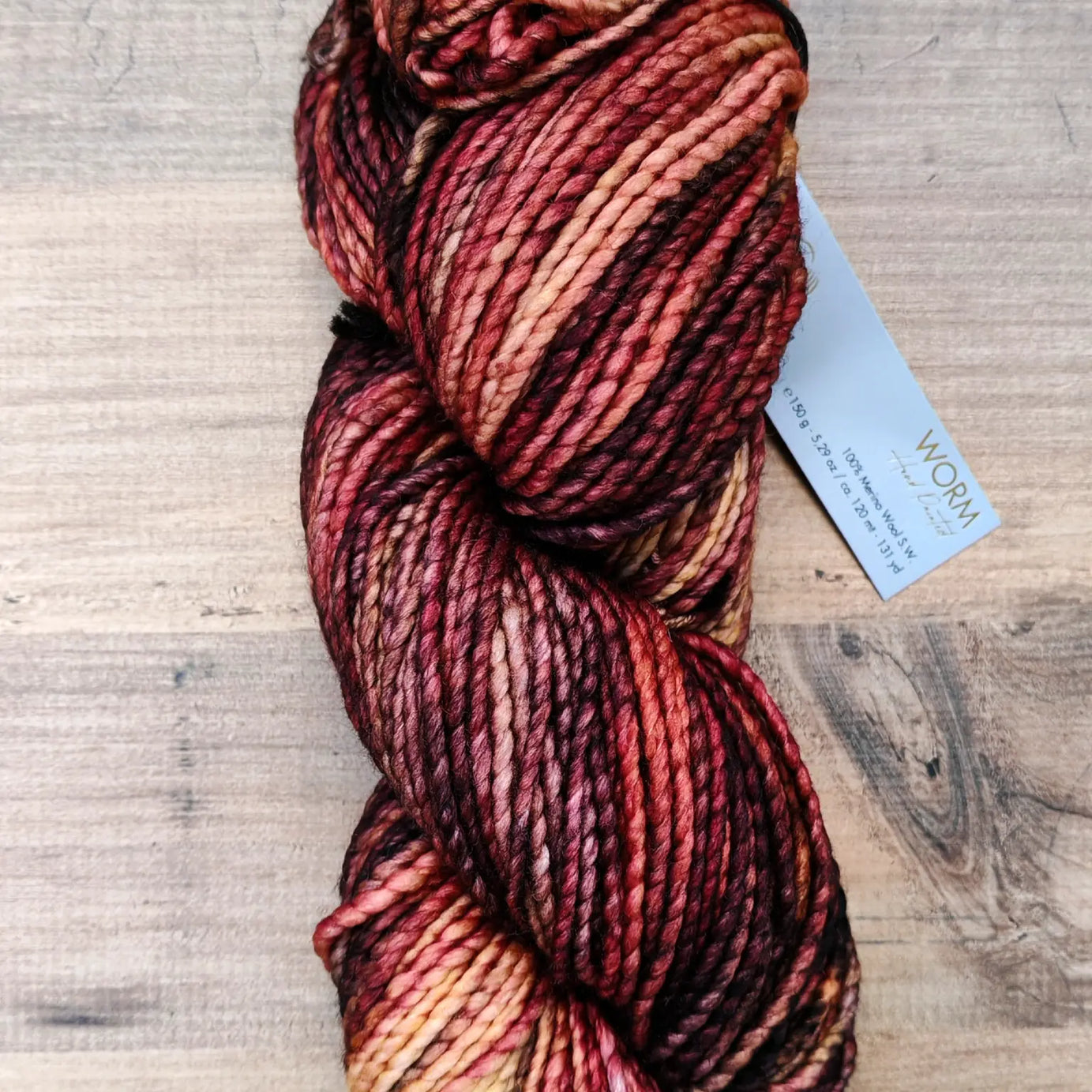 Gazzal Worm El Boyaması %100 Superwash Merino Yün