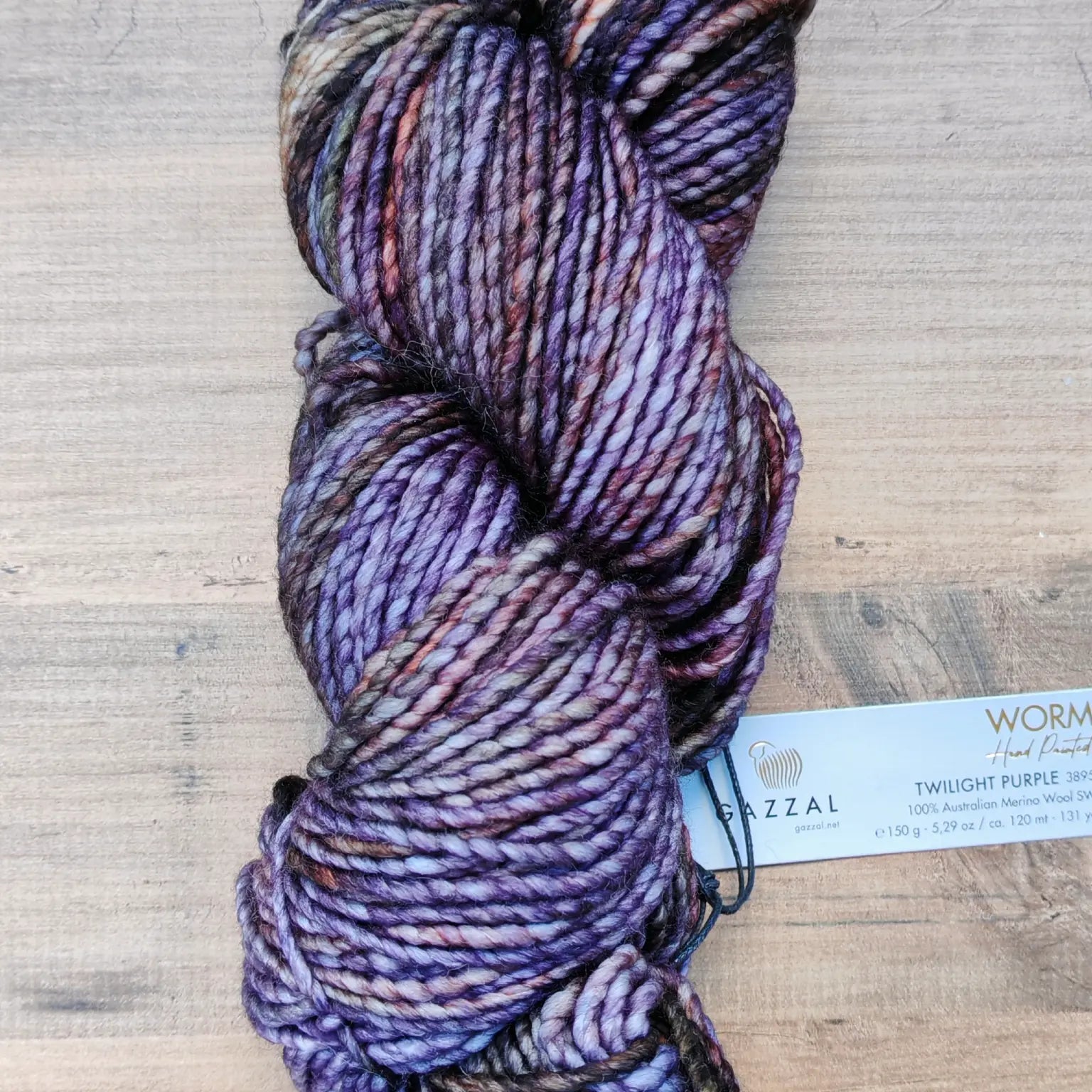Gazzal Worm El Boyaması %100 Superwash Merino Yün