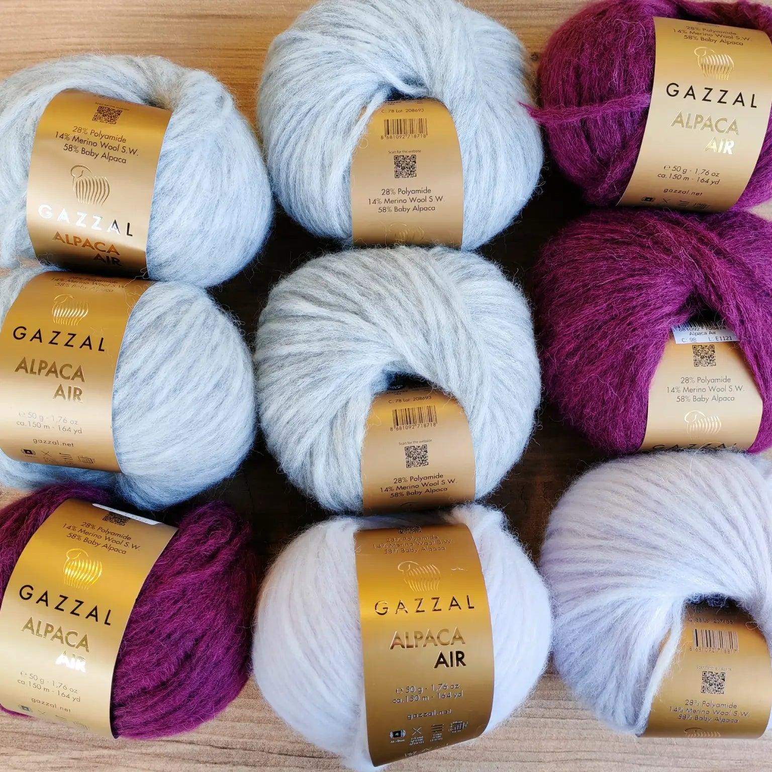 Gazzal Alpaca Air Colorblock Hırka İplik Kiti