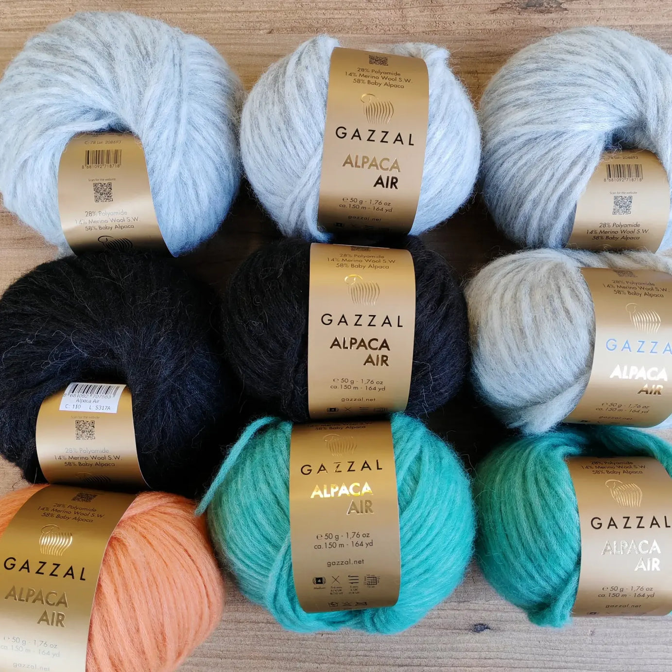 Gazzal Alpaca Air Colorblock Hırka İplik Kiti