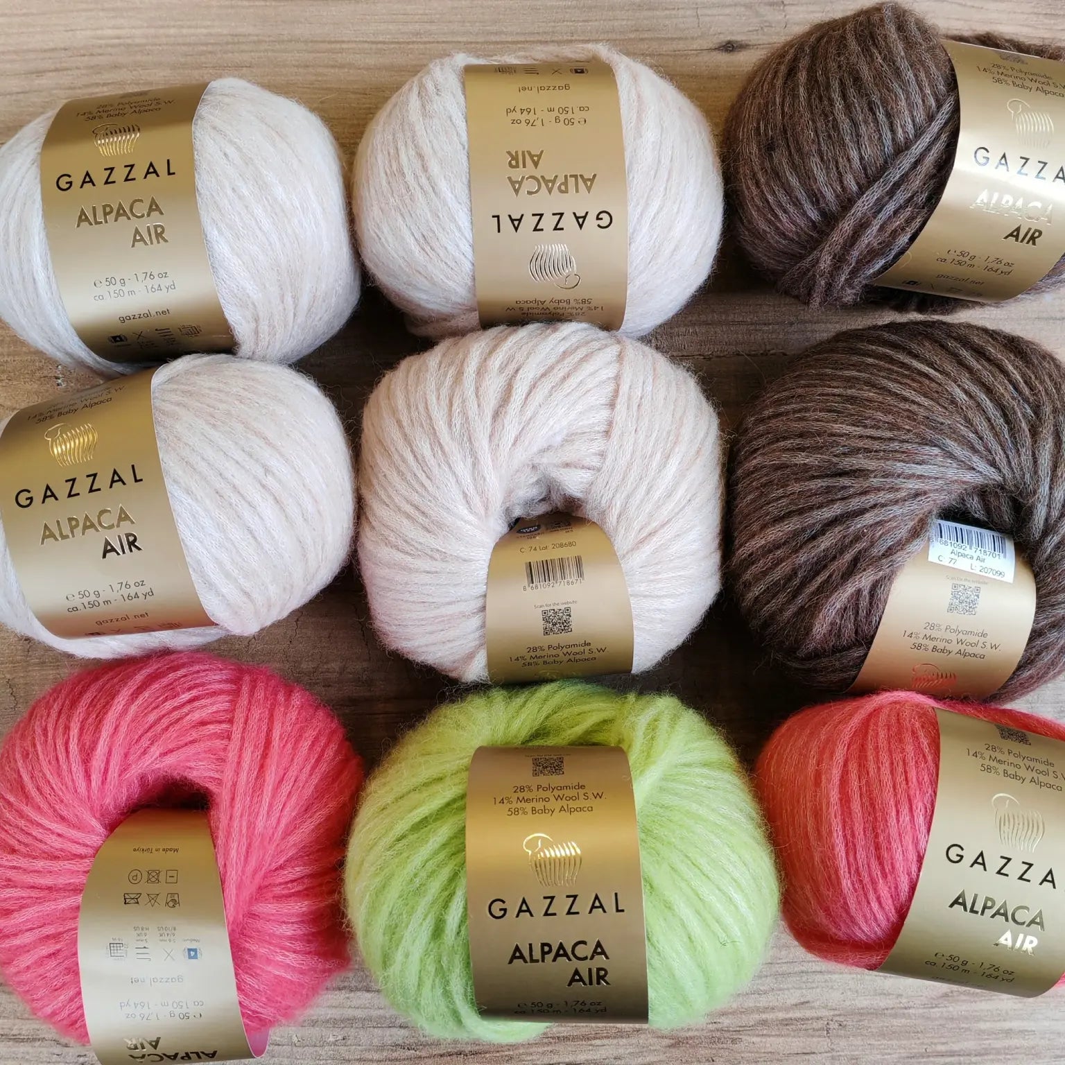 Gazzal Alpaca Air Colorblock Hırka İplik Kiti