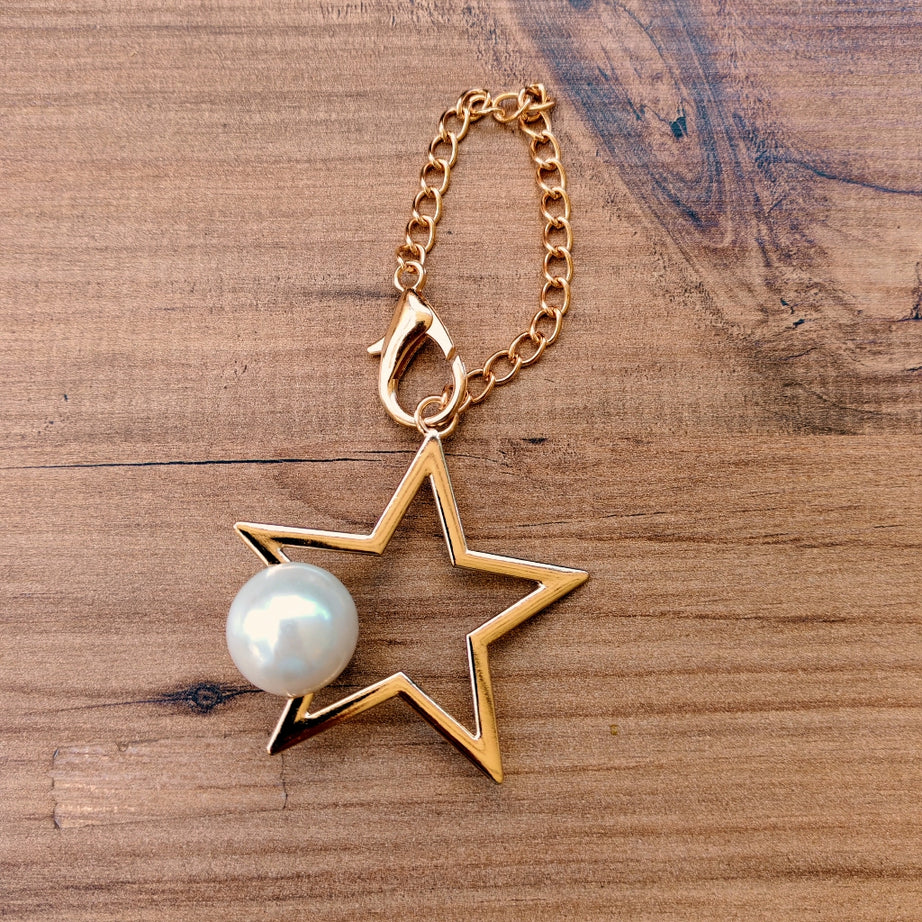 İncili Yıldız Çanta Süsü